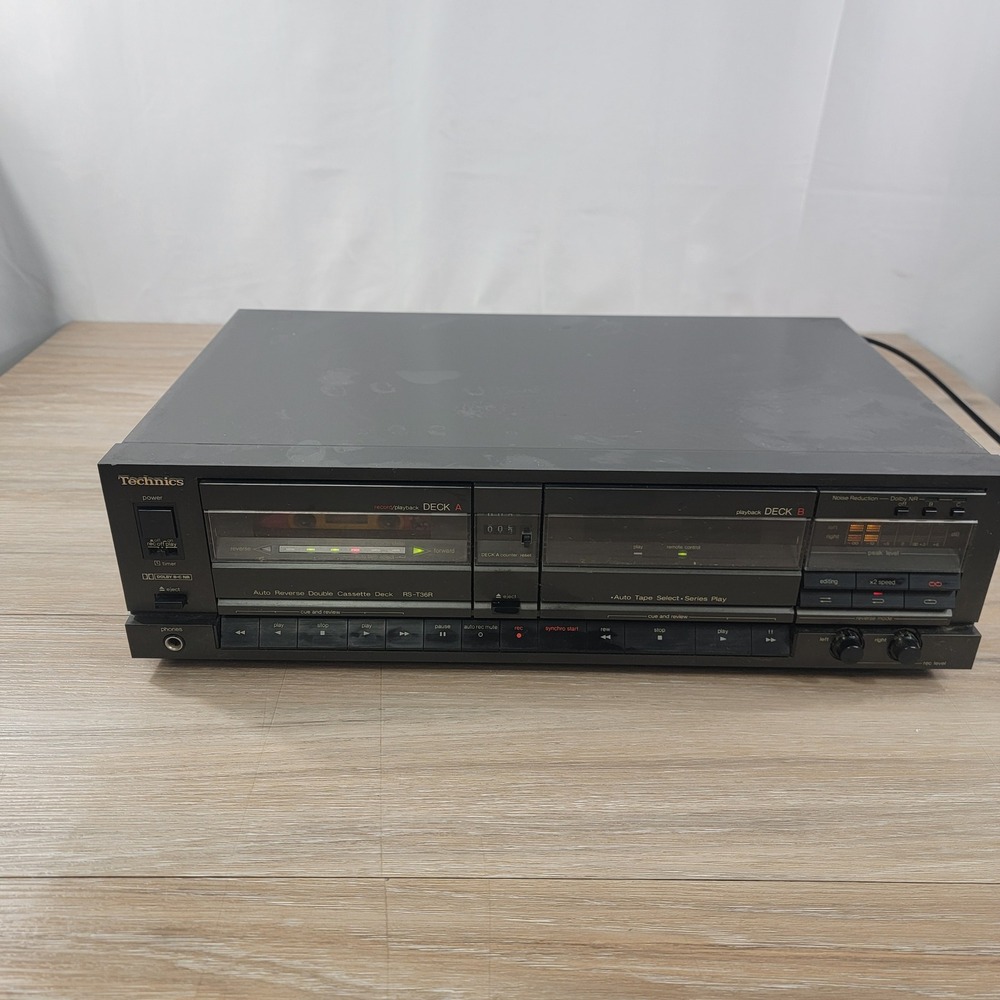 Technics RS-T36R Auto Reverse Double Cassette Deck Stereo Player Recorder Black